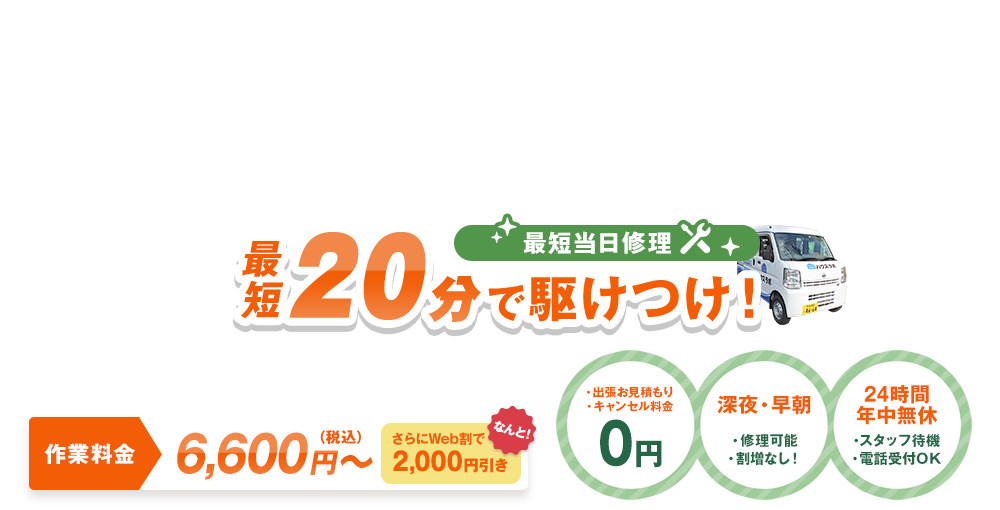 蛇口の水漏れ・つまり・故障は
		お任せください！