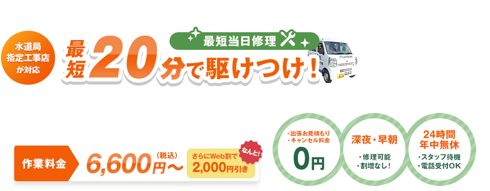 洗面所の水漏れ・つまり・故障はお任せください！