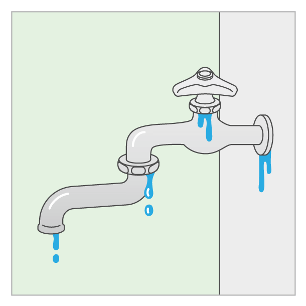 蛇口の水漏れ