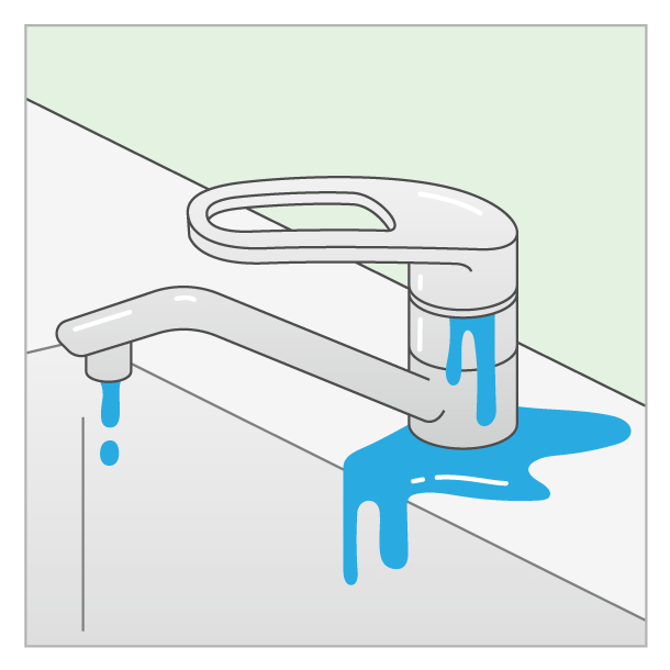 蛇口の水漏れ