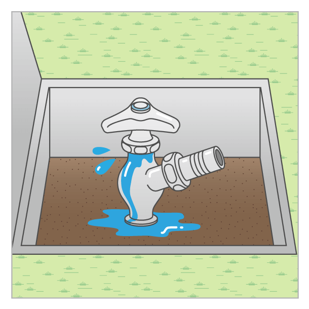 屋外水栓の水漏れ
